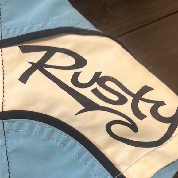 Rusty Women's Swim Trunks in Sky Blue and White Size 7 - Picture 5 of 7